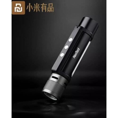 New Youpin NexTool 6 in 1 USB Rechargeable Flashlight 240m IPX4 Waterproof LED Flashlight Type-C Searching Torch for Camping