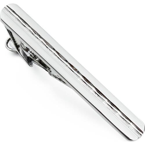 HAWSON Imitation Rhodium With Special LinePattern Tie Clip for men and Tie Bar for men Business Meeting with Gift Box