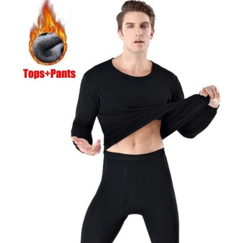Thermal Underwear Sets Men Winter Thick Warm Thermo Long Johns Fleece Legging Tight Undershirts Underpants Compression Clothes