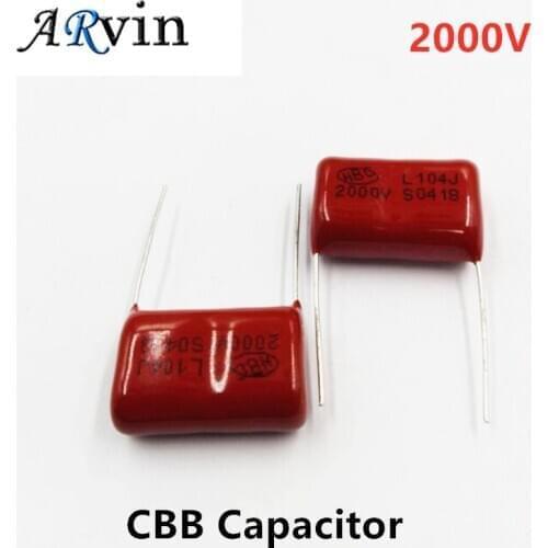 10Pcs CBB Capacitor 2000V 102J 223J 473J 104J 2KV 1NF 22NF 47NF 0.1UF 105J 27MM