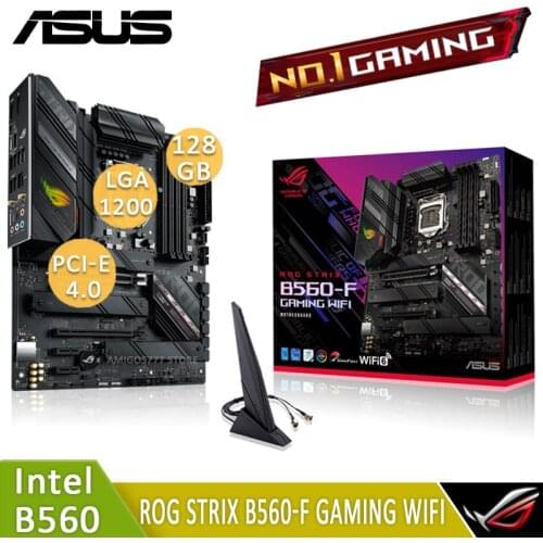 LGA 1200 Asus ROG STRIX B560-F GAMING WIFI Motherboard Turbo Boost DDR4 128GB PCI-E 4.0 M.2 SSD Overlocking Intel B560 Placa-Mãe