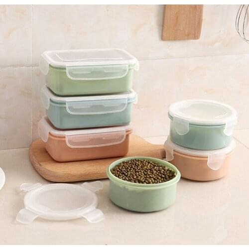 Mini PP Silicone Food Storage Box Round Mini Refrigerator Crisper Storage Box Kids Seal Box Lunch Grains Tank Sorting Container
