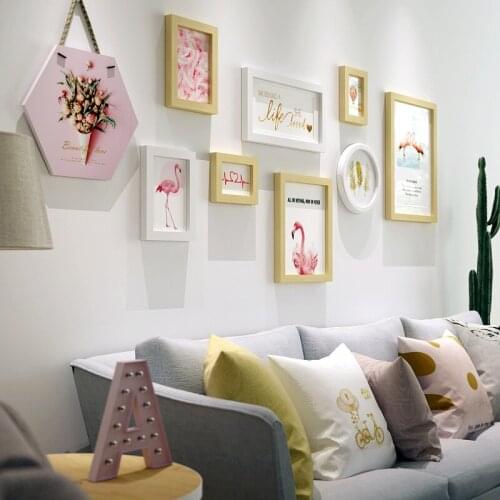 Wall Hanging Wooden Photo Frame Set For Hallway Bedroom Living Room Family Wall Decoration Modern Art Home Decor Picture