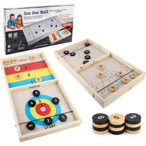 2-in-1 Foosball Table Hockey Winner Games Catapult Chess Parent-child Interactive Toy Fast Sling Puck Board Game Toys For Kids