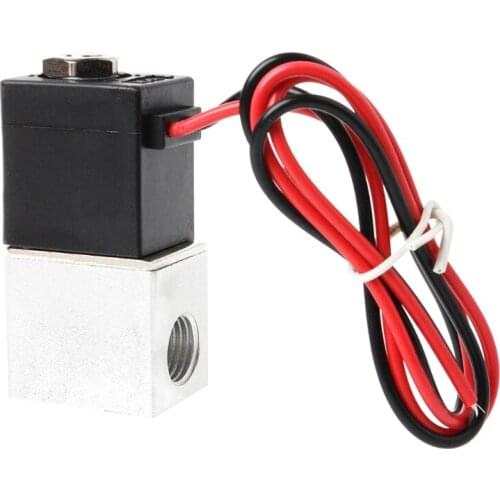 1/4" DC 12V 2 Way Normally Closed Pneumatic Aluminum Electric Solenoid Air Valve