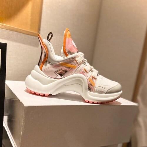 2021 new jelly color daddy shoes fashion thick bottomed donkey couple daddy shoes British leisure Womens sports shoes