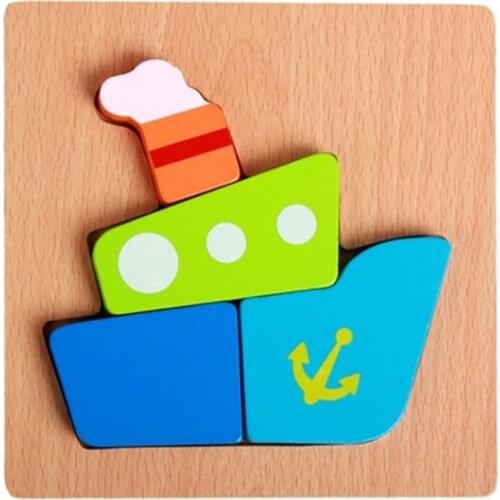 New Kids Colorful Three-Dimensional Wooden Puzzles Game Infant Children Toy Baby Enlightenment Early Educational Birthday Gift
