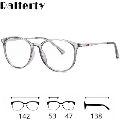 Ralferty Computer Glasses Blue Light Blocking Glasses Frame Men Women Myopia Spectacle Frames TR90 Points 2020 New Gray