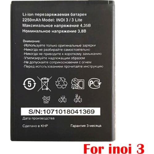 Original 2250mAh inoi3 Battery For INOI 3 Lite INOI3 Lite Phone In Stock Latest Production High Quality Battery+Tracking Number