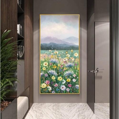 Handmade Landscape Paintings Palette Knife Flower Oil Painting Textured Canvas Wall Art For Living Room Wall Decoration Picure