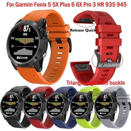 26 22mm Sport Silicone Watchband Straps For Garmin Fenix 6X 6 6S Pro 5X 5 5S Plus 3HR WristBand Easy Fit Quick Release Bracelet