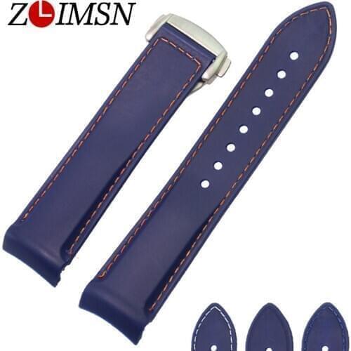 ZLIMSN Rubber Silicone Watch Bands For Omega Seamaster Ocean 232 Folding Buckle Strap Brand Watchband Sports 22mm