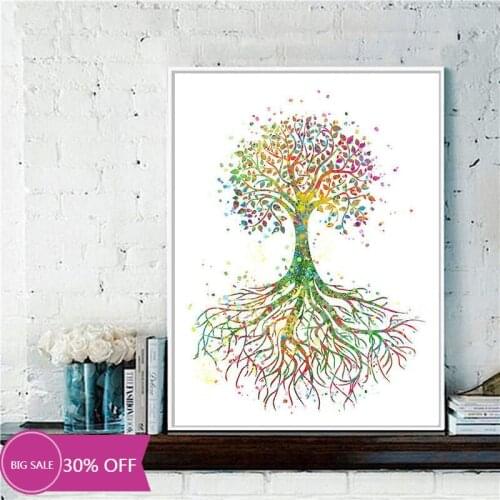 Christmas Decoration Canvas Painting Posters Tree of Life Wall Art Picture for Living Room Decoration Home Deco