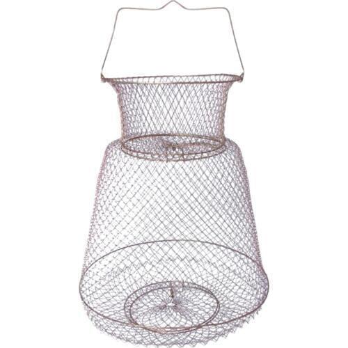 Foldable Steel Wire Fishing Cage Fish Crab Squid Storage Portable Fish Basket