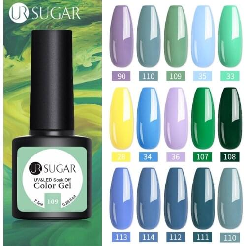 UR SUGAR 7.5ml Spring Flower Blue Green Pink Gel Nail Polish UV LED Soak Off Nails Art Gel Polish Varnish
