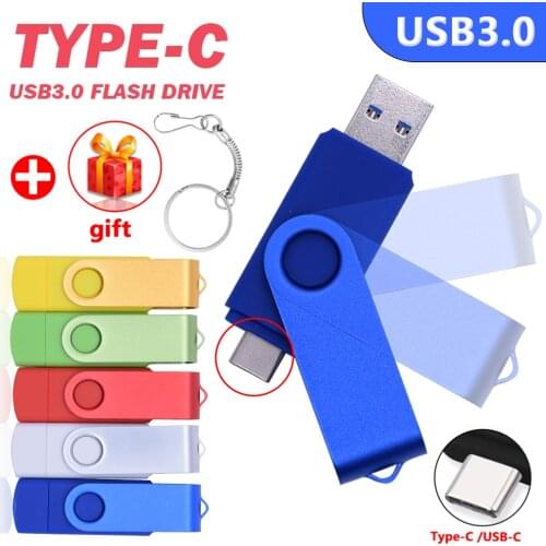 Top Quality USB 3.0 TYPE C USB Flash Drive OTG Pen Drive 512GB 256GB 128GB 64GB USB Stick 2 in 1 High Speed Type-C otg Pendrive
