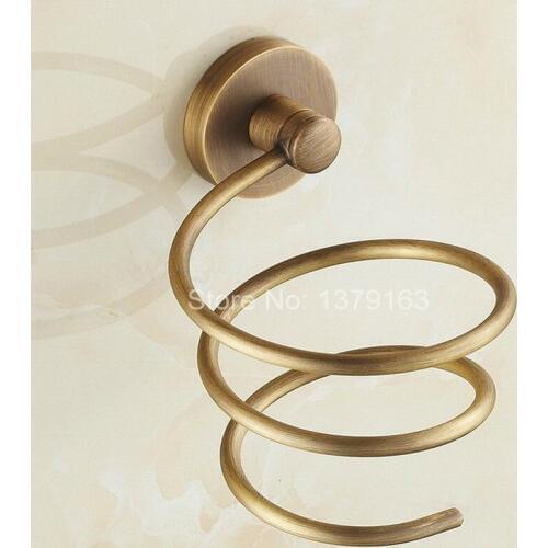 Vintage Antique Bronze Retro Brass Wall Mounted Bathroom Hair Dryer Holder Bathroom Accessory aba622