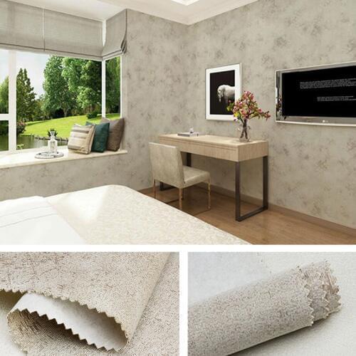 Waterproof 3D Wallpaper Seamless Textile Wallcovering cloth Bedroom living room TV background decoration wall Solid modern paint