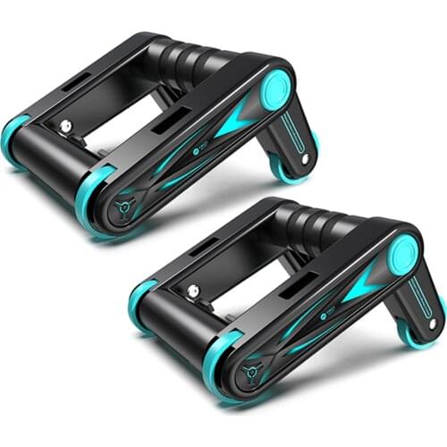 1 Pair Abdominal Roller Wheel Foldable Push up Bars AB Workout Wheels Trainers Abdominal Muscles Fitness Equipment for Home Gym
