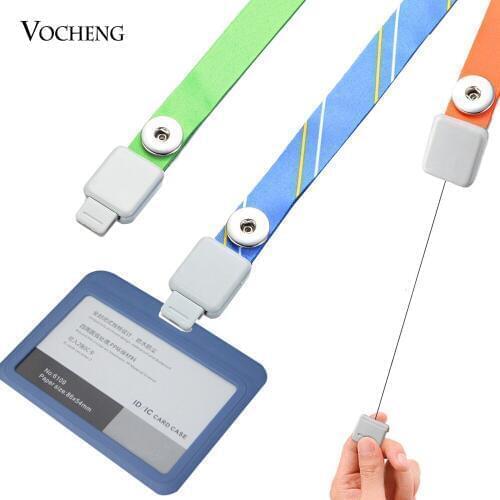 10pcs/Lot Wholesale GingerSnap ID Card Holder 1.5cm Neck Strap with Lanyard fits 18mm Snaps WITHOUT Card Case NN-706*10