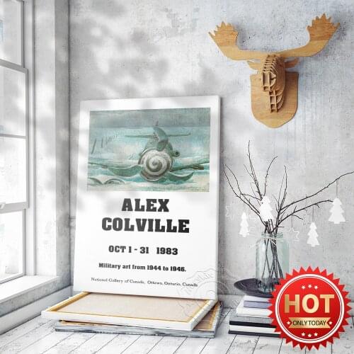 1983 Canadian Painter Alex Colville Exhibition Poster, Vintage Art Airplane Prints, Military Art Home Room Decor Wall Picture