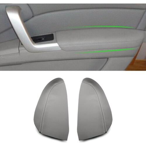 Gray For Acura RDX 2007 2008 2009 2010 2011 2012 2pcs Car Microfiber Leather Front Door Armrest Panel Cover Protective Trim