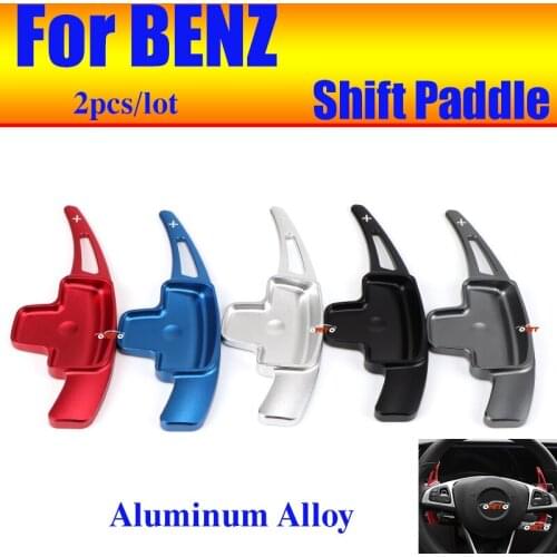 2pcs/set Car Shift Paddle Aluminum alloy Extension Shifter Fit for A B C E GLA CLASS GLS MK GL SL SLK Auto Accessory Red/Blue