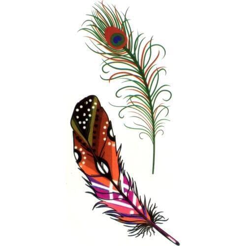 20pcs Peacock feather Waterproof Temporary Tattoos men Fake tatoo Arm Tattoo sleeve body art aerografo airbrush selfie flash