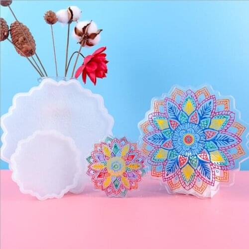 2020 New Transparent Silicone Mould Resin Decorative Craft DIY Sunflower Coaster Mold epoxy resin molds for jewelry