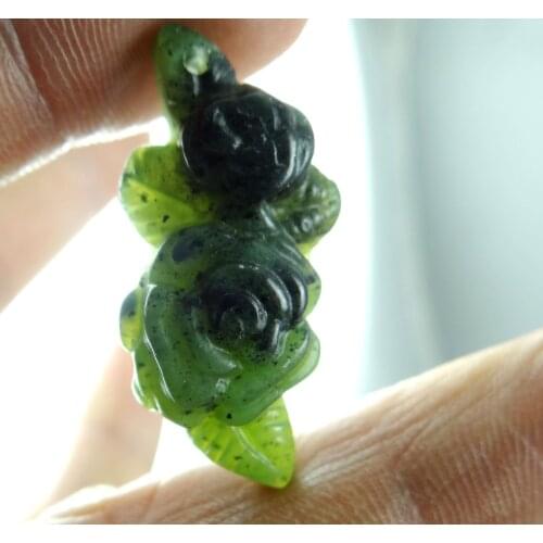 34*28Wholesale natural Chinese black green stone hand-carved statue of Avalokitesvara amulet pendant necklace Jewelry Making