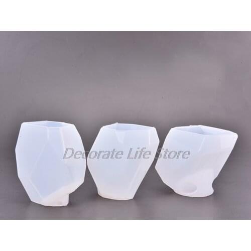 3D Geometric Stone Shape Candle Mold DIY Aroma Plaster Craft Silicone Mold Small Candle Soap Molds Xmas Home Decor