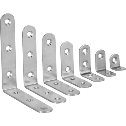 4PCS Practical Stainless Steel Corner Brackets Joint Fastening Right Angle Thickened Brackets For Furniture Home