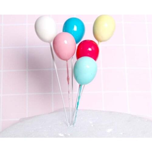 5PCS Birthday Party Candy Color Ball balloon Cake Decoration Cake Topper Fruit Dessert Decor Insert Bead for Birthday Party