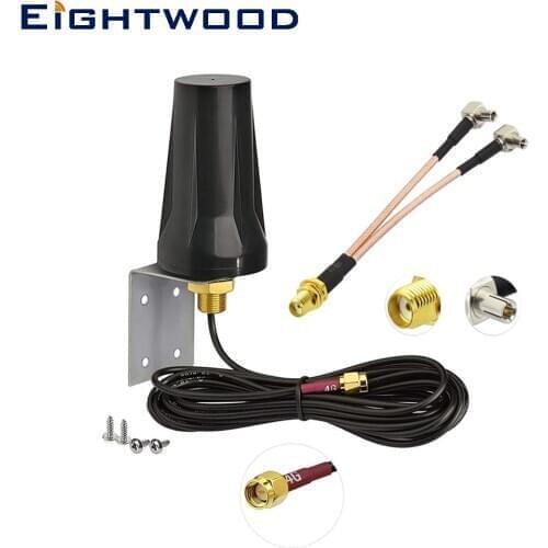 5dBi SMA Male/Dual TS9 Connector 3G 4G LTE Outdoor Fixed Bracket Wall Mount Antenna for AT&T Verizon Jetpack MiFi Router AirCard