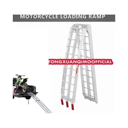 Aluminum motorcycle Off-Road Quad ATV Loading Ramps Ramp Dual Arched Folding Aluminum ladder stairs Garden Tractors