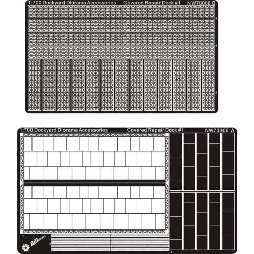 AM-WORKS NW70006 1/700 Dockyard Diorama Accessories - Covered repair dock #1 - Upgrade Detail Set