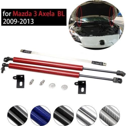Damper fo Mazda 3 Axela BL 2009-2013 2PCS Front Hood Bonnet Modify carbon fiber Gas Struts Lift Support Shock Absorber