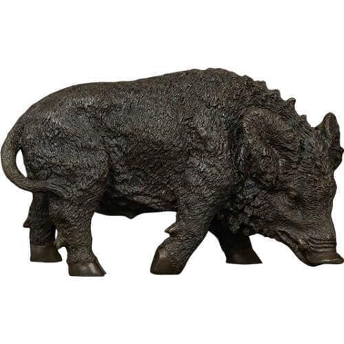 ArtsHom DW-011 Bronze Wild Boar Statue Sculpture Decorative Bronze Animal Figurines For Home Desk Decoration