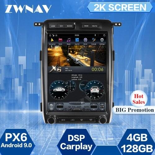 4+128GB Tesla Screen For Ford F150 2009 2010 2011 2012 2013 2014 Android 9.0 Car Multimedia Player GPS Navi Radio Stereo Unit BT
