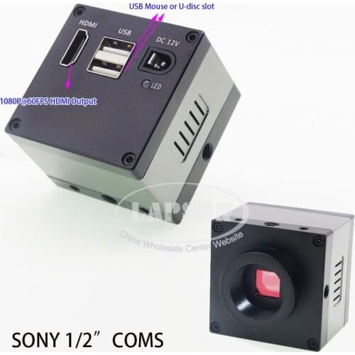 Lapsun 1/2 inch Big SONY Sensor 60FPS Ultra HDMI C-Mount Digital Industry Microscope Video Camera Lens 144 LED Ring Light