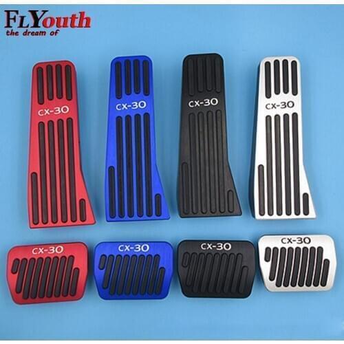 For Mazda CX-30 2020 Aluminum alloy Pedal Cover Non-Slip Auto No Drilling Aluminum Brake and Accelerator Pedal Covers
