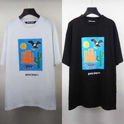Palm Angels letter printing couple street hip-hop popular simple wild men and women short-sleeved T-shirt PA017