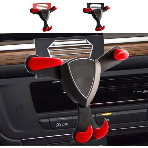 Gravity Phone Holder Car Air Vent Mount Metal Mobile Stand Smartphone GPS Support For IPhone 12 11 Xiaomi Samsung 1Pcs Black Red