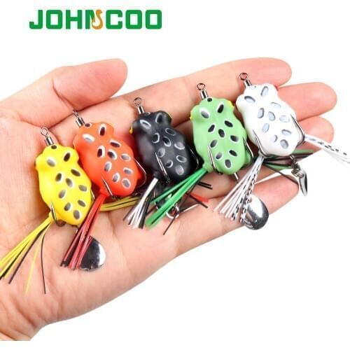 JOHNCOO 1pc Mini Soft Frog 30mm 5g Snakehead Lure Topwater Simulation Frog Fishing Lure Soft Bass Bait Weedless Baits