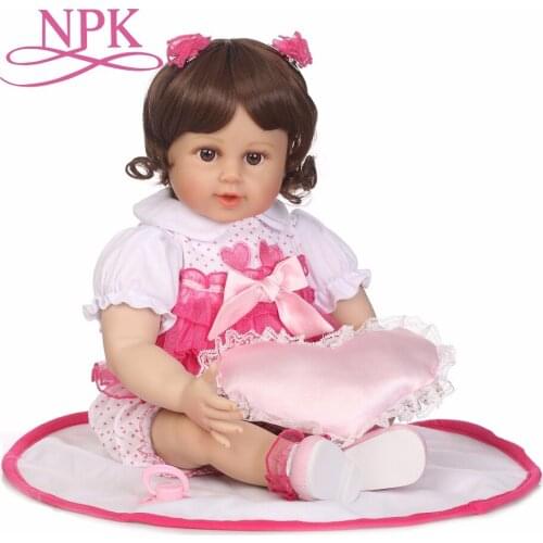 NPK 22" reborn silicone vinyl doll children play house toys bebe gift boneca reborn silicone reborn baby dolls Xmas gifts