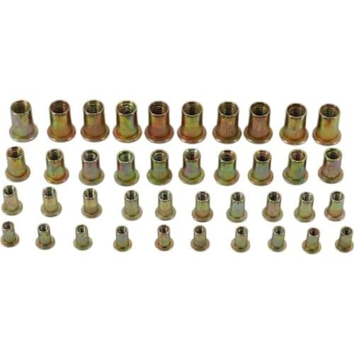 M4 M5 M6 M8 Flat Rivet Nuts Zinc Plated Carbon Steel Insert Head Threaded Nuts outside furniture bolts and nuts