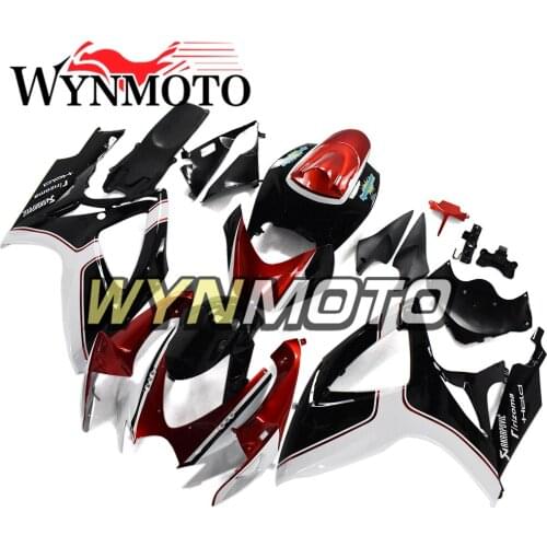 Motorcycle Red Black Body Kit For Suzuki GSXR600 750 06 07 K6 2006 - 2007 Bodywork ABS Plastic Injection New Complete Fairings
