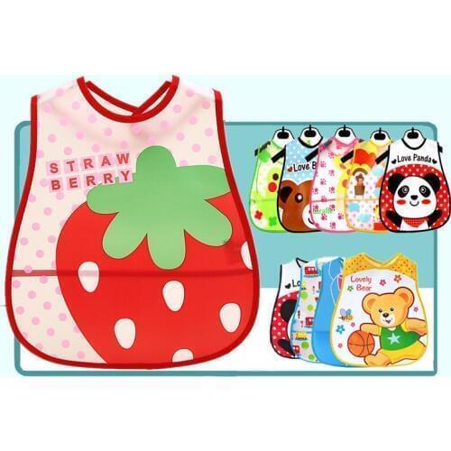 1PCS Kid Adjustable Baby Bibs EVA Waterproof Lunch Feeding Bibs Baby Cartoon Feeding Cloth Children Baby Apron Babador Bandana