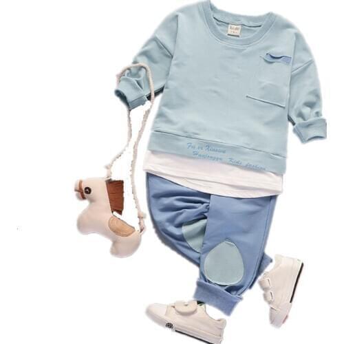 New Spring Autumn Baby Girls Boys Fashion Clothes Children Cartoon T Shirt Pants 2Pcs/sets Kids Infant Casual Cotton Sportswear
