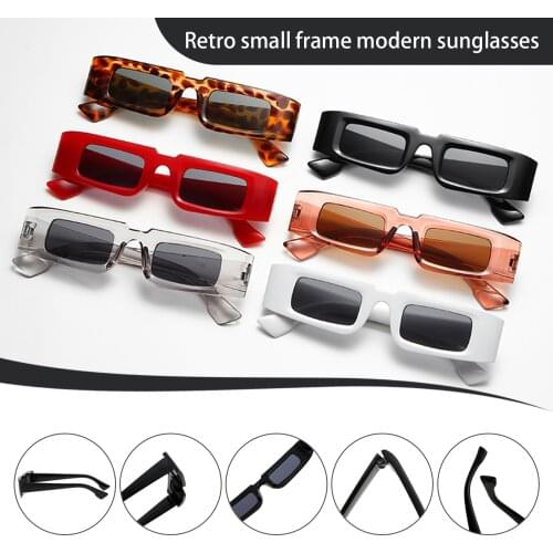 2021 New Small Square Frame Color Transparent Sunglasses Female Colorful Ocean Piece Rectangle Fashion Eyeglasses#F3
